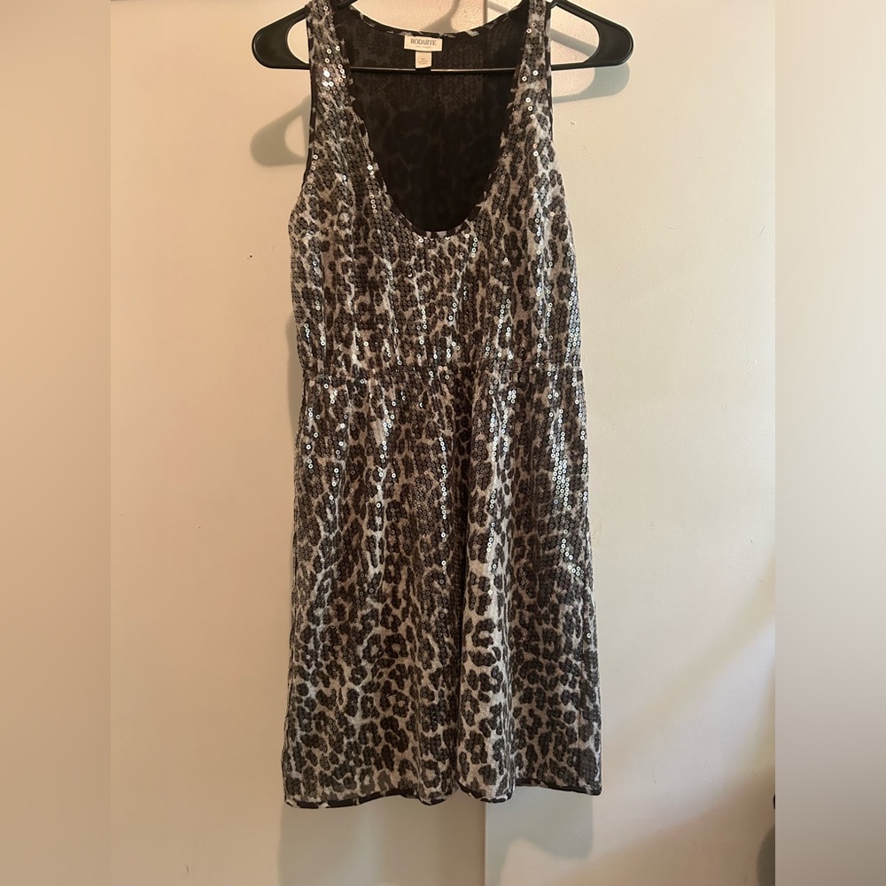 Cheetah Print Sequins Dress✨